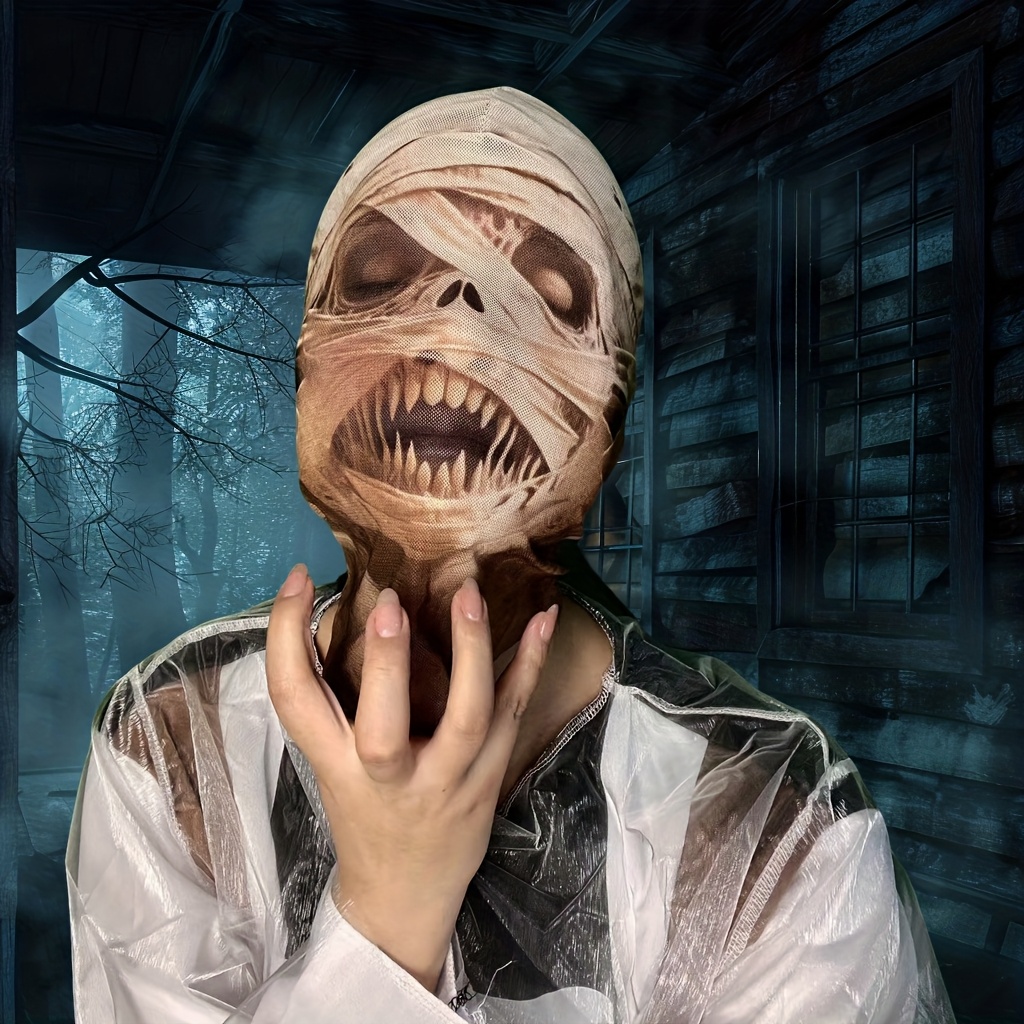 1pc マミーリップドクロスパッチワークマスクお化け屋敷小道 - Led Purge Mask Halloween のレビューと価格