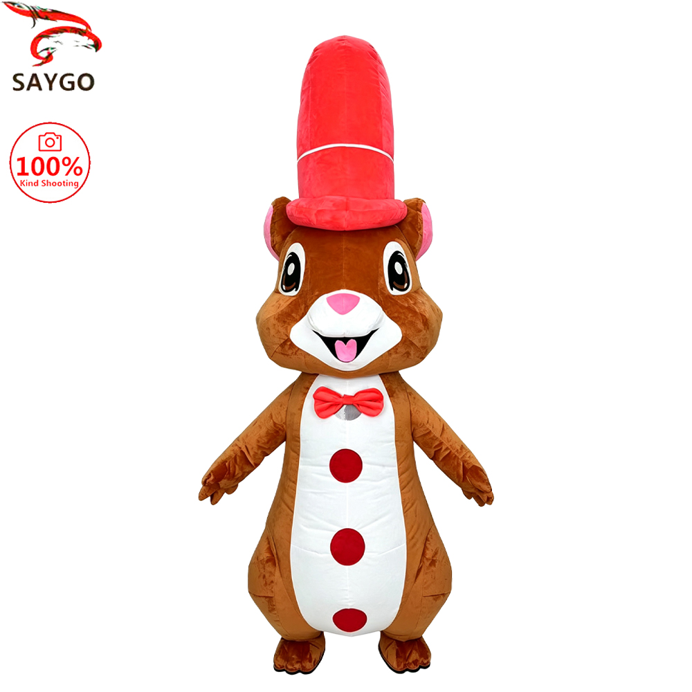 SAYGO 赤い帽子をかぶったリスの着ぐるみ、マスコットパレ - Costumes のレビューと価格