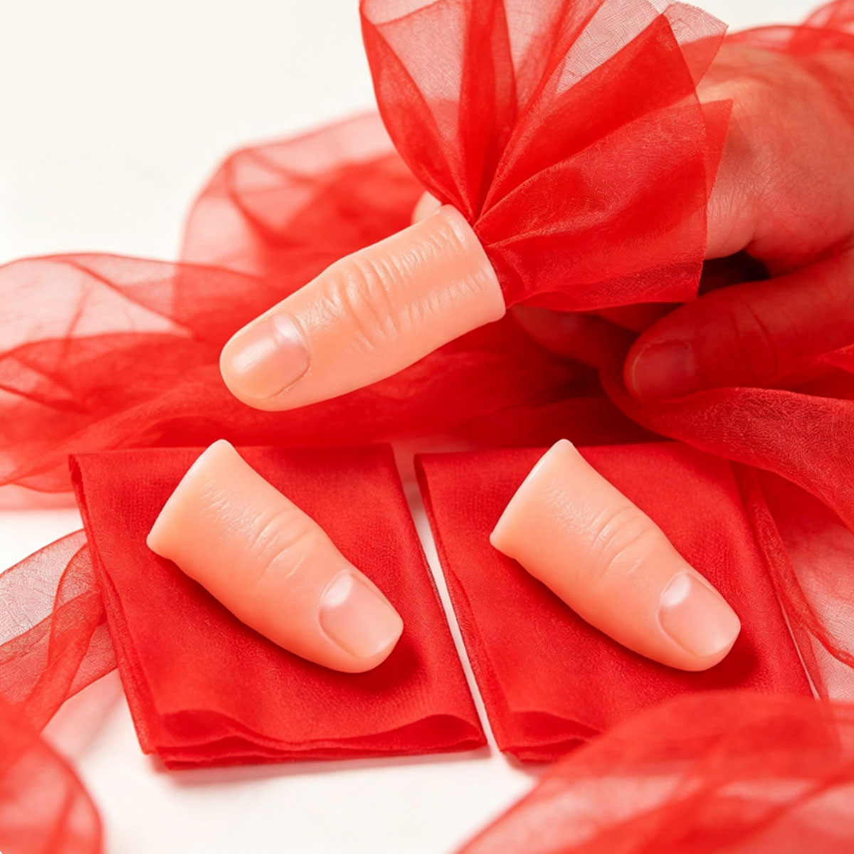 3セットのスカーフバニッシュサムチップマジックセット – ス - Thumb Tip Magic Trick Set のレビューと価格