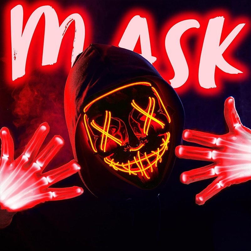 2026 ワイヤレスカラフルネオンライトパーティーマスク暗闇 - Led Purge Mask Halloween のレビューと価格