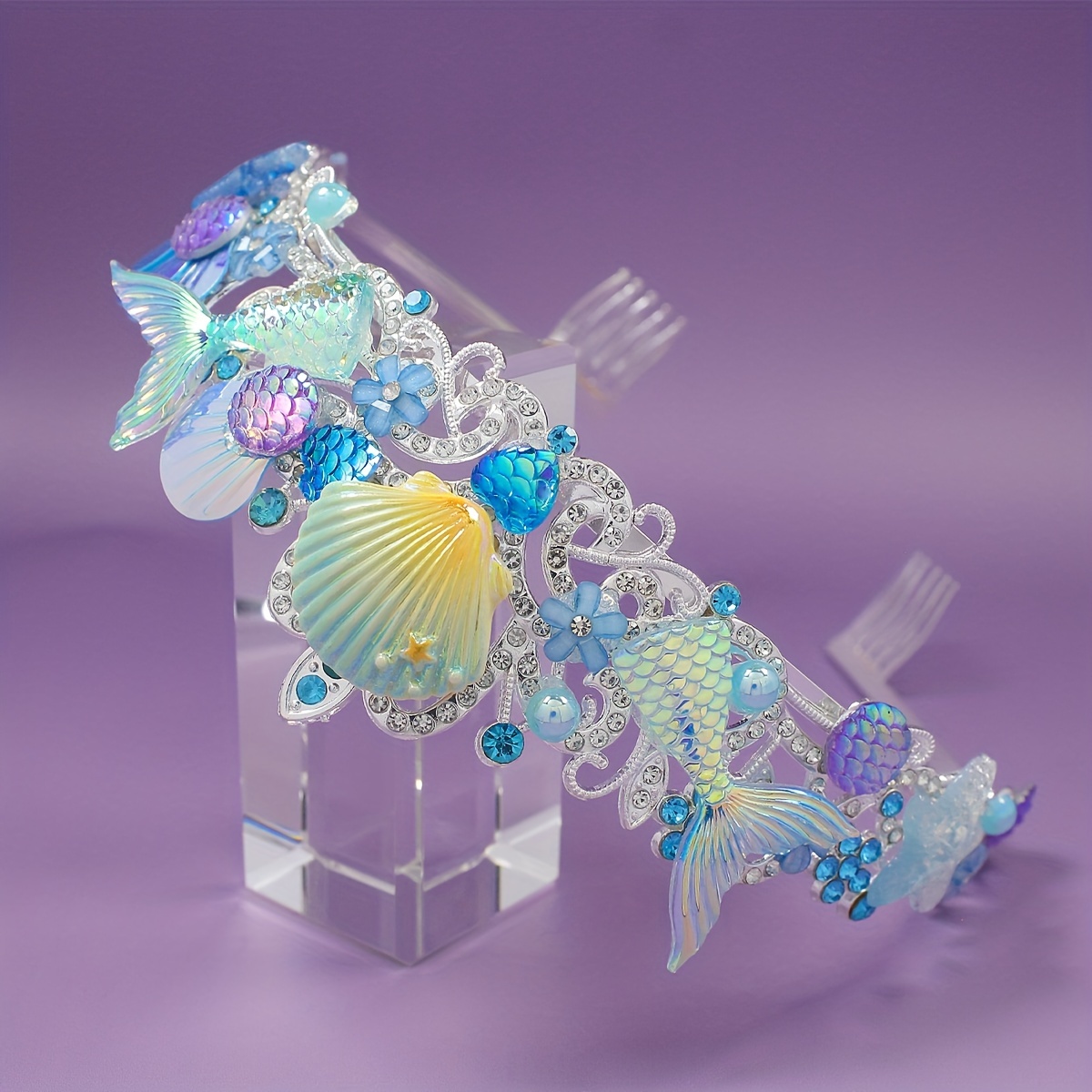 2025年新作 マーメイドヘアコームクラウン オーシャンシリ - Party Supplies のレビューと価格