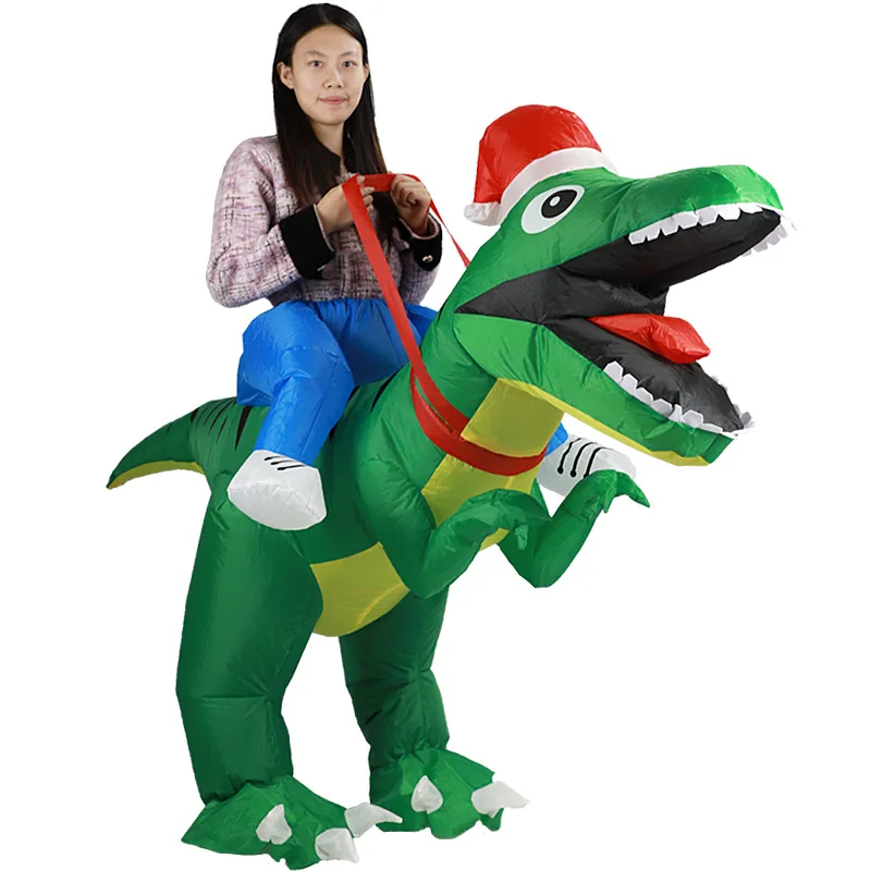 ティラノサウルス・レックスのクリスマス用インフレータブルコス - Inflatable Dinosaur Costume Adult のレビューと価格